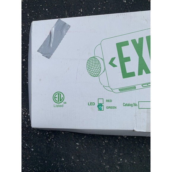LED Green Exit Sign Emergency Light Adjustable Head Compact Combo ETL listed - Picture 4 of 7